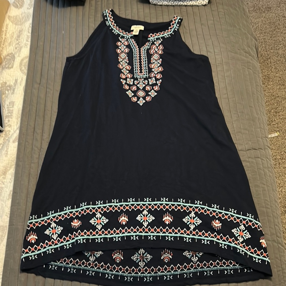 Style & Co size XL navy blue dress with graphics